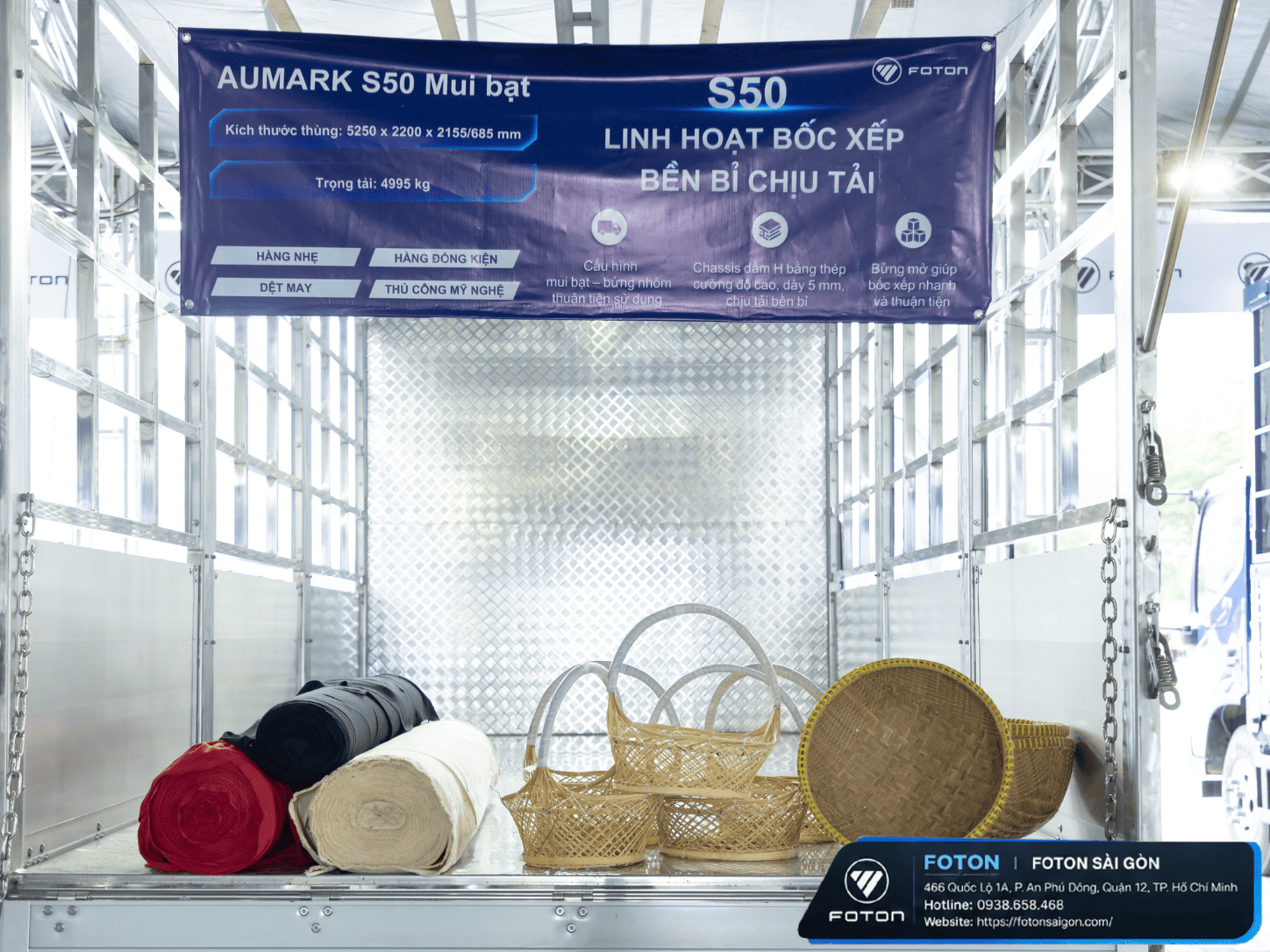 QUY CÁCH THÙNG MUI BẠT NHÔM FOTON AUMARK S50 4.9 TẤN - 4T9 - 4.9T